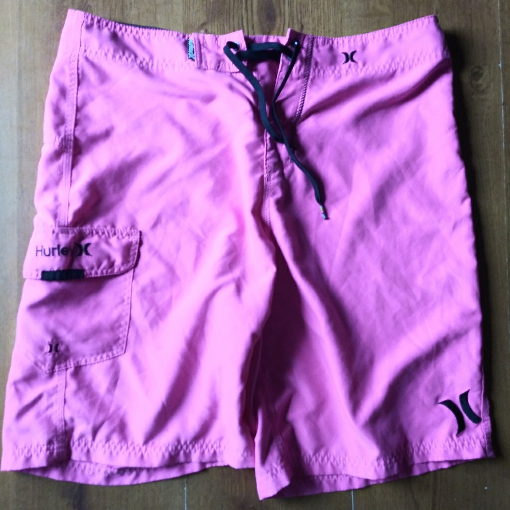 Hot pink Hurley brand swim board shorts size 34